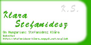 klara stefanidesz business card